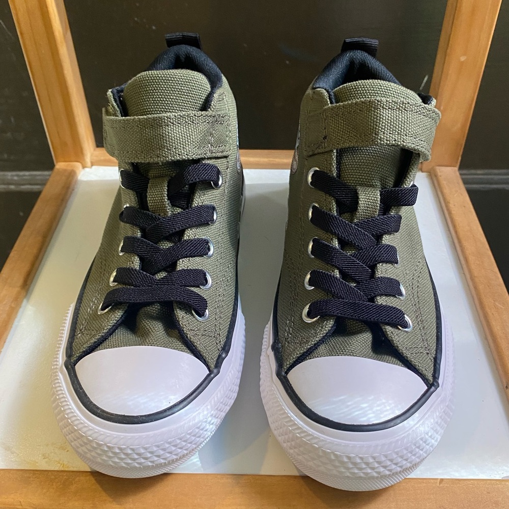 Forest Green and Black Youth Converse